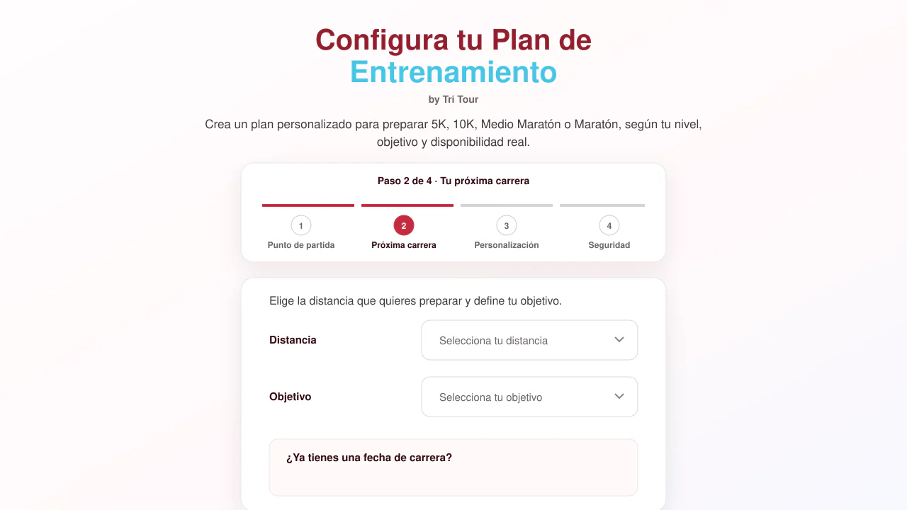 Vista previa del cuestionario para crear un plan de carreras